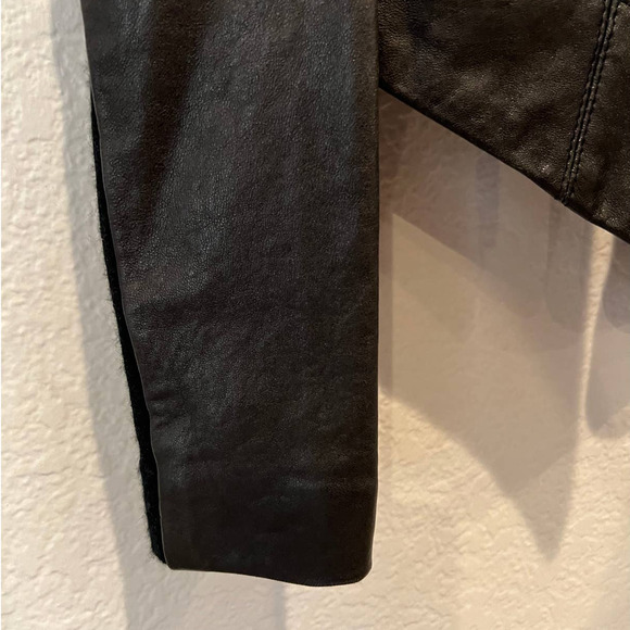 Veda Dom shearling shawl collar leather jacket (P) - Picture 6 of 10